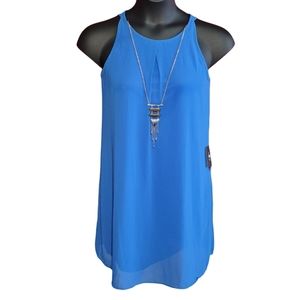 NWT | By&By Ocean Blue Dress w/ Removable Necklace